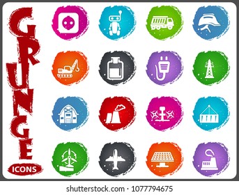 Industry grunge icons for user interface design