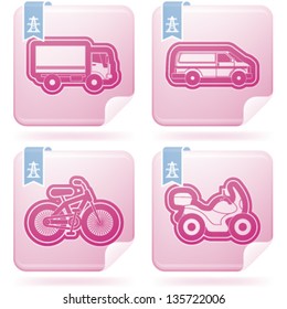 Industry & Heavy industry symbols, included icons from left to right, top to bottom:  Truck, Van, Bike, Motorbike.