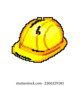 vector retro de arte de píxel de juego del constructor de casco de la industria. constructor de casco de la industria de bits. ilustración vintage antigua