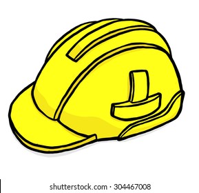 industry helmet / cartoon vector and illustration, hand drawn style, isolated on white background.