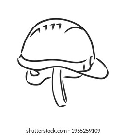 industry helmet vector and illustration, black and white, hand drawn, sketch style, isolated on white background.