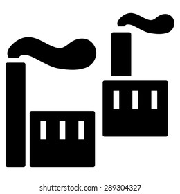 Industry icon from Business Bicolor Set. Vector style: flat symbol, black color, rounded angles, white background.