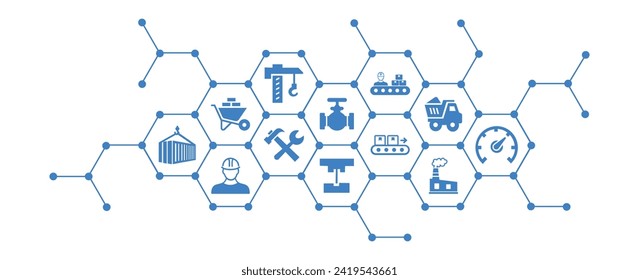 industry icon concept engineering, manufacturing and construction industry vector illustration