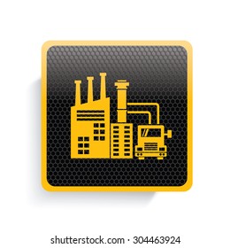 Industry icon design,yellow version,clean vector