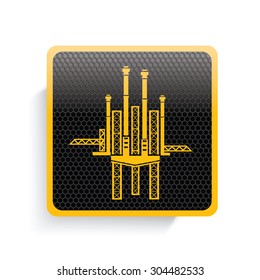 Industry icon design,yellow version,clean vector