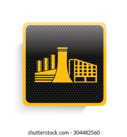 Industry icon design,yellow version,clean vector