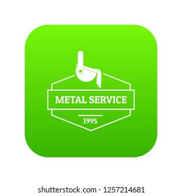 Industry icon green vector isolated on white background