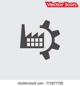 With Industry icon isolated sign symbol and flat style for app, web and digital design. Vector illustration.