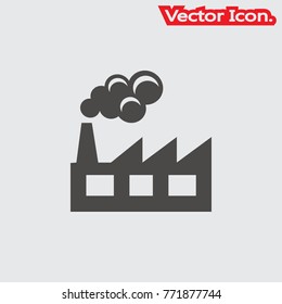 With Industry icon isolated sign symbol and flat style for app, web and digital design. Vector illustration.