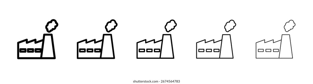 Industry icon logo in stroke lines collection