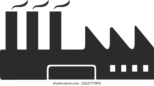 Industry icon, manufacture factory icon black vector 