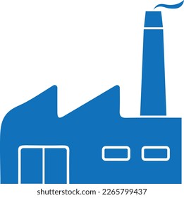 Industry icon, manufacture factory icon blue vector 