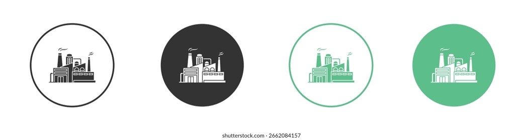 Industry icon Minimal Flat Line Vector Icon Set.