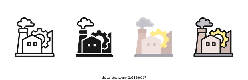 Pacote De Ícones Da Indústria Em Vários Estilos