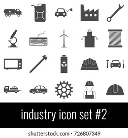 Industry. Icon set 2. Gray icons on white background.