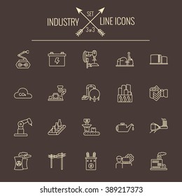 Conjunto de iconos de la industria.