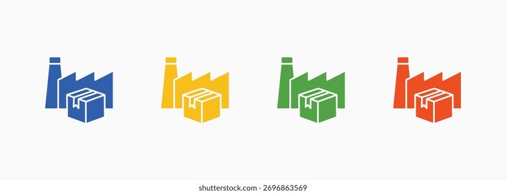 Conjunto de ícones da indústria Cor Coleção de vários estilos