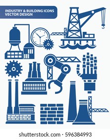 Industry icon set design,clean vector
