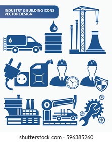 Industry icon set design,clean vector