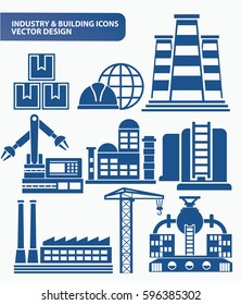 Industry icon set design,clean vector