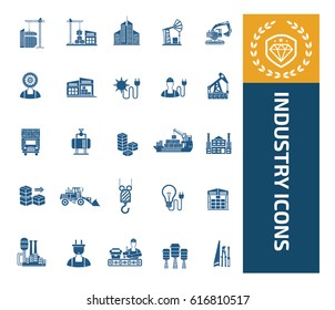 Industry icon set design,clean vector