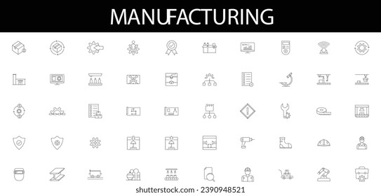 Industry icon set. Factory, manufacturing symbol. Vector illustration