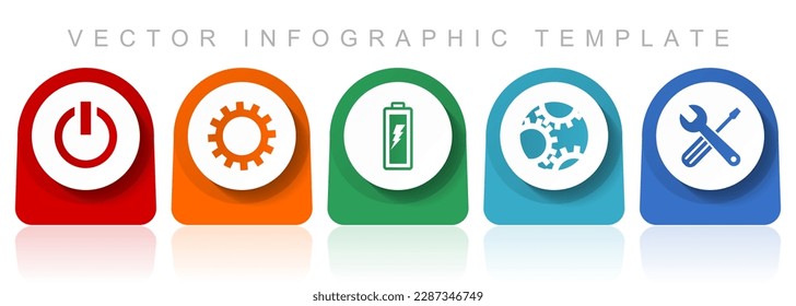 Industry icon set, flat design miscellaneous colorful icons such as power, cogwheel, battery and tools for webdesign and mobile applications, infographic vector template in eps 10