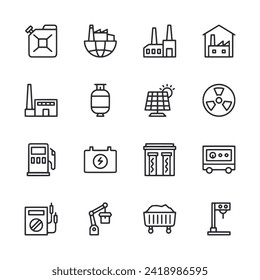 Industry icon set isolated on white