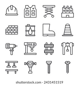 Industry icon set isolated on white