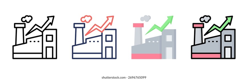 Conjunto de iconos de la industria colección de estilo múltiple
