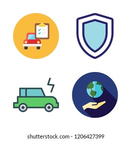 industry icon set. vector set about ecology, car repair and electric car icons set.