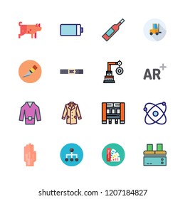 industry icon set. vector set about augmented reality, battery, pantone and atomic icons set.