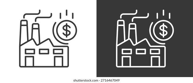 Conjunto De Iconos De La Industria Colección De Vector Aislado En Blanco Y Negro