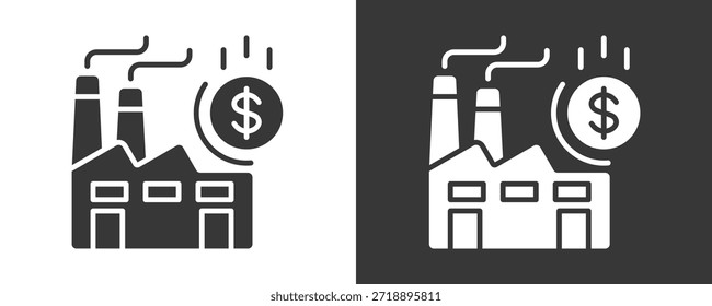 Conjunto De Iconos De La Industria Colección De Vector Aislado En Blanco Y Negro