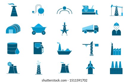 Industry icon set vector illustration used for website.