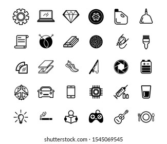 Industry icon set vector and illustration.
