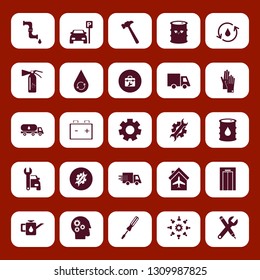 industry icon set with wrench gear, hydraulic energy and oil truck vector illustration