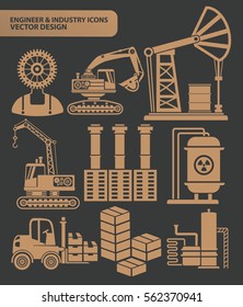 Industry icon set,clean vector