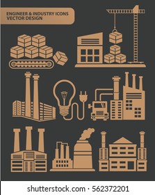 Industry icon set,clean vector