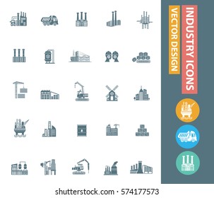Industry icon set,clean vector