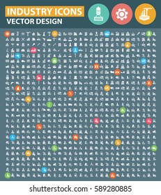 Industry icon set,clean vector