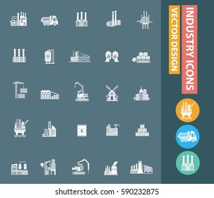 Industry icon set,clean vector