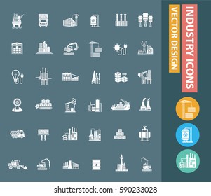 Industry icon set,clean vector