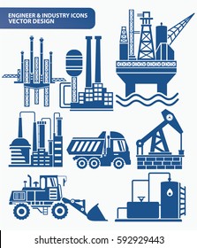 Industry icon set,clean vector