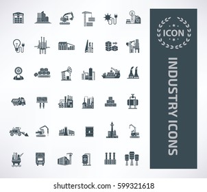Industry icon set,clean vector
