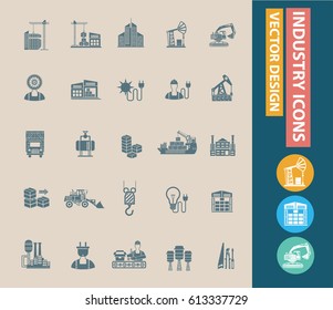 Industry icon set,clean vector