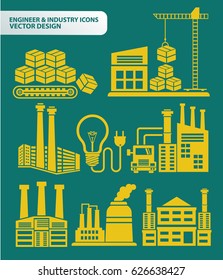 Industry icon set,clean vector