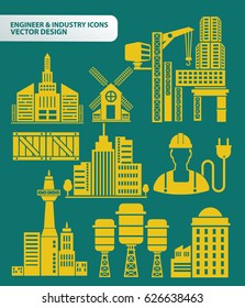 Industry icon set,clean vector