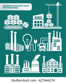 Industry icon set,clean vector