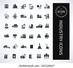 Industry icon set,clean vector